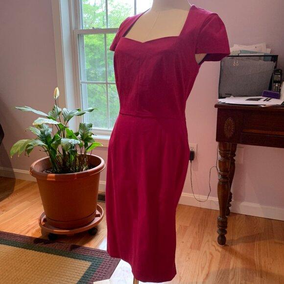 NWT hot pink Banana Republic cap-sleeve dress, US 8 - Picture 9 of 9